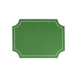 Tessuti Cornflower Rectangular Placemats with White Stitching, Set of 4