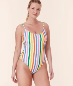 The Amalfi One Piece in Rainbow Stripe