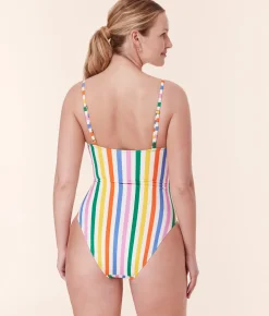The Amalfi One Piece in Rainbow Stripe