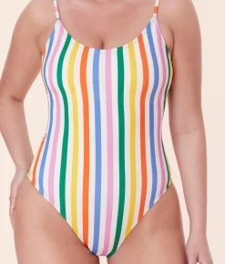 The Amalfi One Piece in Rainbow Stripe
