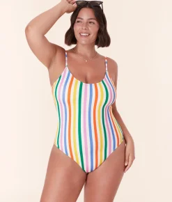 The Amalfi One Piece in Rainbow Stripe