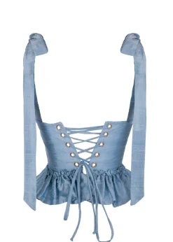 The Antoinette Corset In Powder Blue
