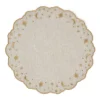 The Astral Linen Placemat in Natural Linen and Gold Embroidery