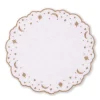 The Astral Linen Placemat in White Linen and Gold Embroidery
