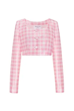 The Bea Jacket in Pink & White