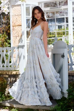 The Carmen Dress in Victorian Blue Roses