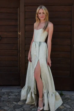 The Charlotte Dress in Sage Duchess