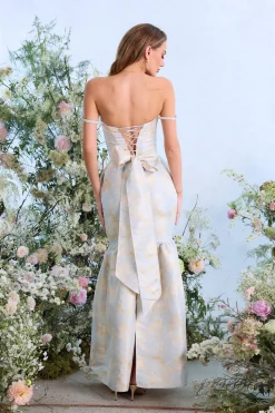 The Cherie Dress in Sky Windsor Brocade