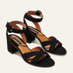 The City Sandal in Black Suede