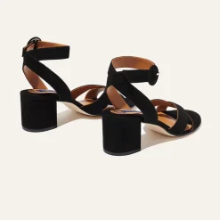 The City Sandal in Black Suede