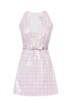 The Claire Dress in Pink & White