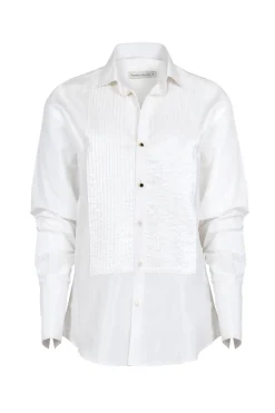 The Classic Tuxedo Shirt in Silk Tafeta