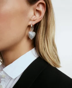 The Dazzling Puffy Heart Earrings