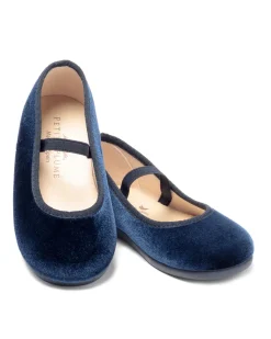 The Delphine Slipper in Navy Velvet