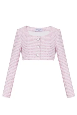 The Ellen Jacket in Pink & White
