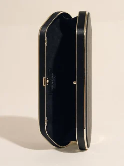 The Elongated Clutch in Black Satin