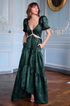 The Emma Dress in Emerald Baroque Floral