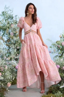 The Emma Dress in Light Pink Tapestry Rose