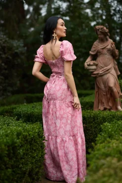 The Emma Dress in Pink Peony Print