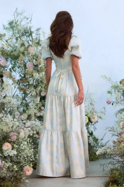 The Emma Dress in Sky Windsor Brocade