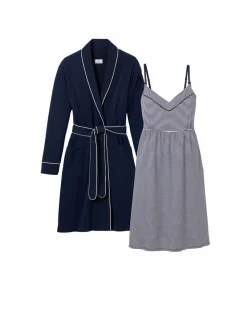 The Essential Maternity Set in Navy & Navy Stripe