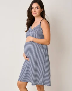 The Essential Maternity Set in Navy & Navy Stripe