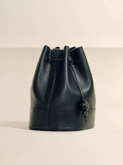 The Extra Large Drawstring in Black Nappa