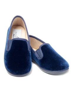 The Gable, Navy Velvet Slipper