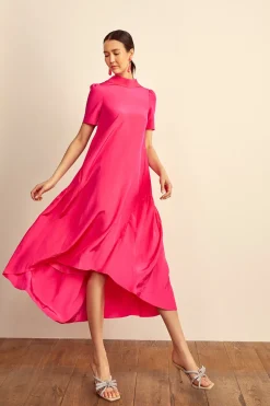 The Garland Dress Hot Pink