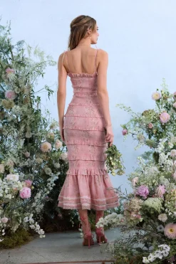 The Geranium Dress in Light Pink Tapestry Rose