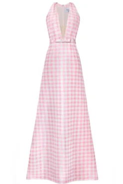 The Gigi Gown in Pink & White