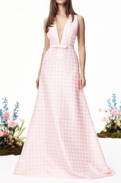 The Gigi Gown in Pink & White