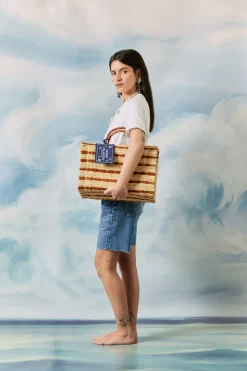 The Grand Tour Collection Beach Basket in Mustard