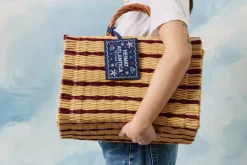 The Grand Tour Collection Beach Basket in Burgundy