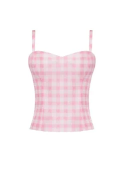 The Hannah Top in Pink & White