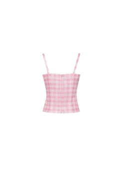 The Hannah Top in Pink & White