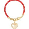 The Happy Cord Charm Bracelet in Red