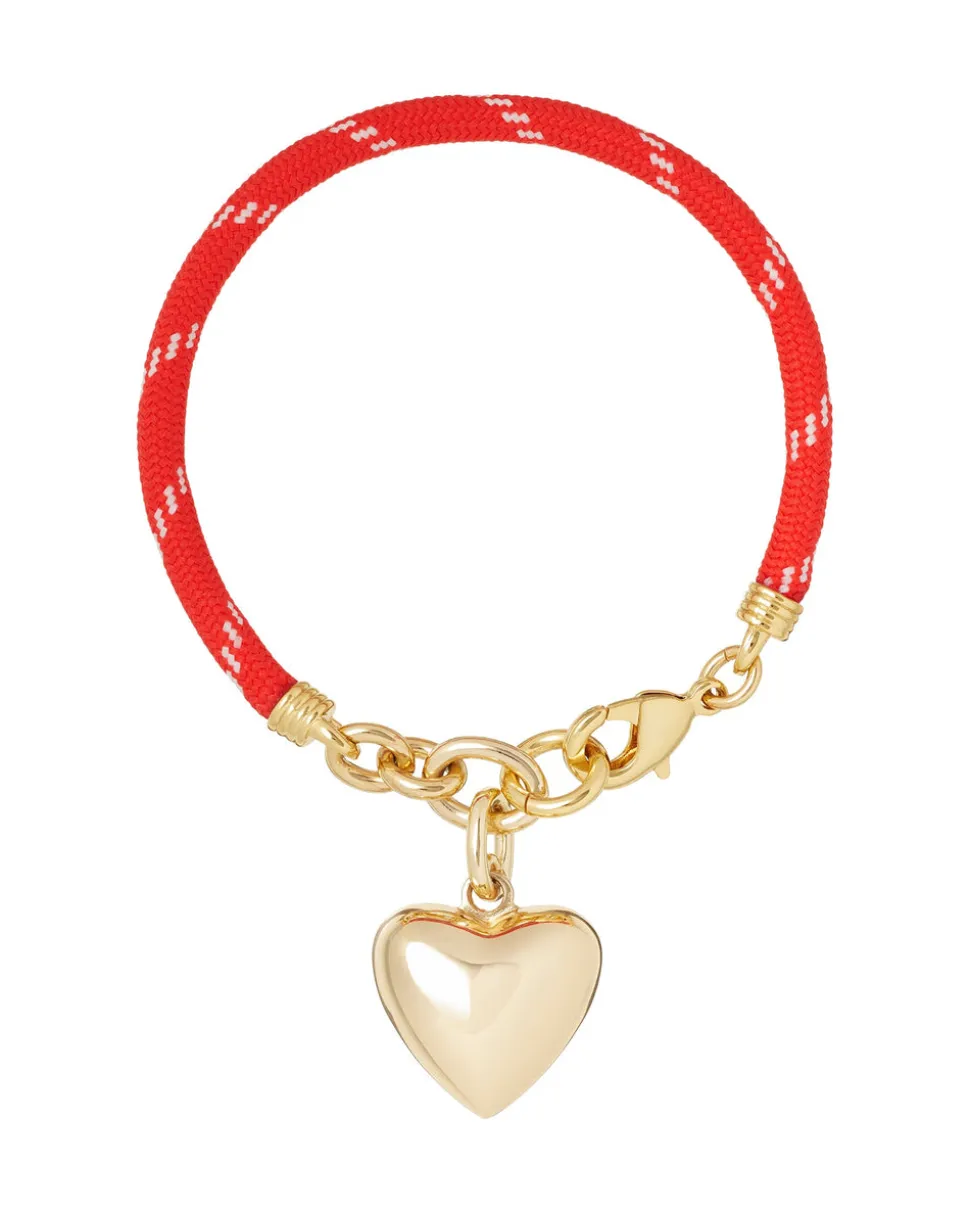 The Happy Cord Charm Bracelet in Red