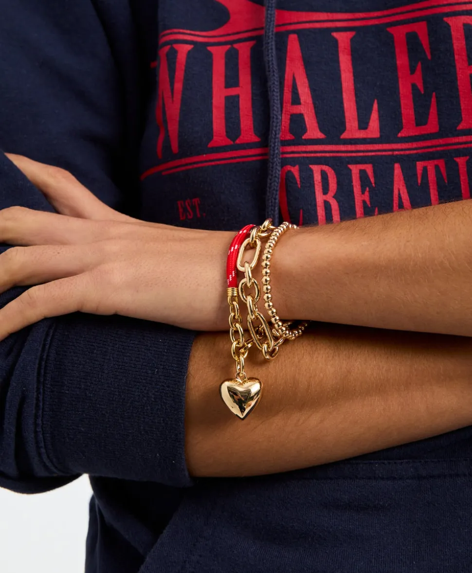 The Happy Cord Charm Bracelet in Red