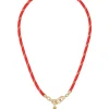 The Happy Cord Charm Necklace in Red