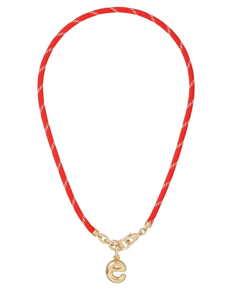 The Happy Cord Charm Necklace in Red