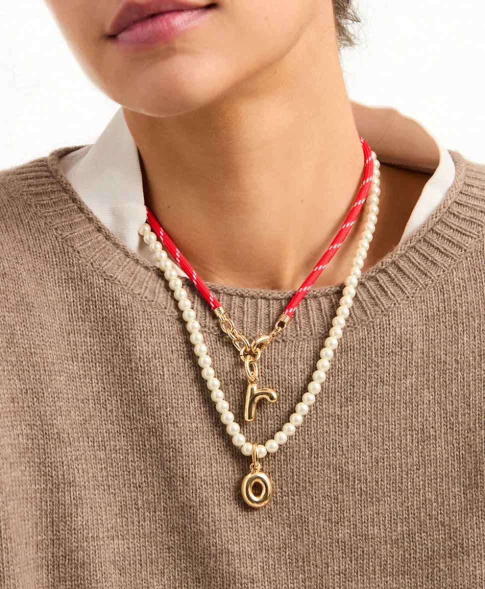 The Happy Cord Charm Necklace in Red