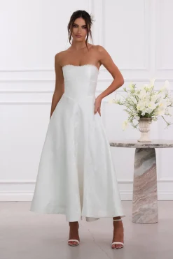 The Hazel Dress in White Baroque Floral