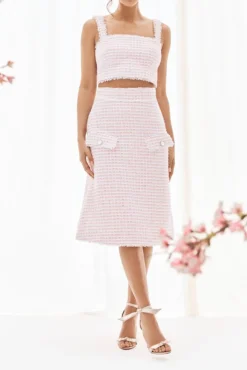 The Hess Skirt in Pink & White