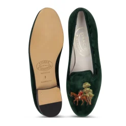 The Hunt Evergreen Velvet Slipper