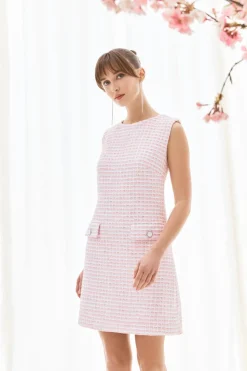 The Jessica Dress in Pink & White