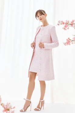 The Jessica Dress in Pink & White