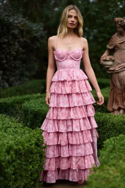 The Josephine Dress in Pink Peony Print