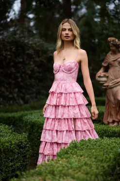 The Josephine Dress in Pink Peony Print