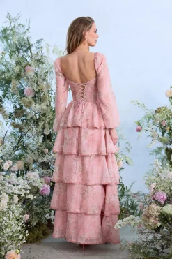 The Juliette Dress in Light Pink Tapestry Rose